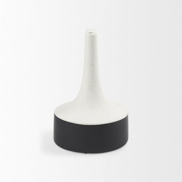 Mercana Burton Elegant Two-Tone Ceramic Jug Vase - Glossy and Matte Finish for Chic Home Decor Accents White and Black Ceramic | 10H 69649