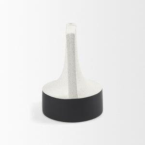 Mercana Burton Elegant Two-Tone Ceramic Jug Vase - Glossy and Matte Finish for Chic Home Decor Accents White and Black Ceramic | 10H 69649