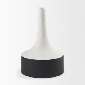 Mercana Burton Elegant Two-Tone Ceramic Jug Vase - Glossy and Matte Finish for Chic Home Decor Accents White and Black Ceramic | 11.6H 69650