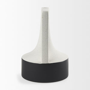 Mercana Burton Elegant Two-Tone Ceramic Jug Vase - Glossy and Matte Finish for Chic Home Decor Accents White and Black Ceramic | 11.6H 69650