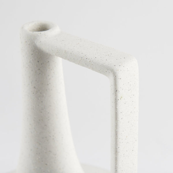 Mercana Burton Elegant Two-Tone Ceramic Jug Vase - Glossy and Matte Finish for Chic Home Decor Accents White and Black Ceramic | 11.6H 69650