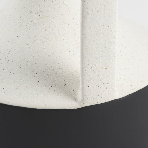 Mercana Burton Elegant Two-Tone Ceramic Jug Vase - Glossy and Matte Finish for Chic Home Decor Accents White and Black Ceramic | 11.6H 69650