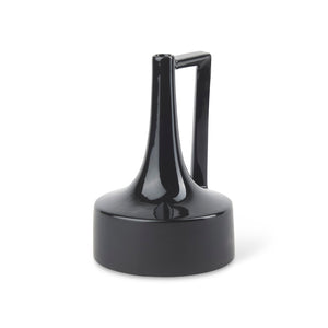 Mercana Burton Contemporary Ceramic Jug Vase with Dual Finish for Modern Farmhouse and Minimalist Decor Glossy & Matte Black Ceramic | 10H 69980