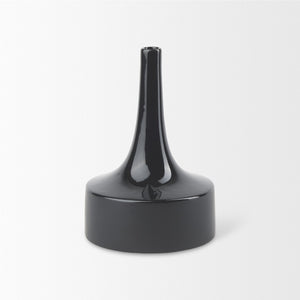 Mercana Burton Contemporary Ceramic Jug Vase with Dual Finish for Modern Farmhouse and Minimalist Decor Glossy & Matte Black Ceramic | 10H 69980