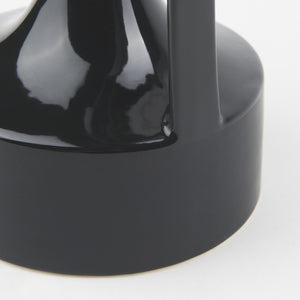 Mercana Burton Contemporary Ceramic Jug Vase with Dual Finish for Modern Farmhouse and Minimalist Decor Glossy & Matte Black Ceramic | 10H 69980