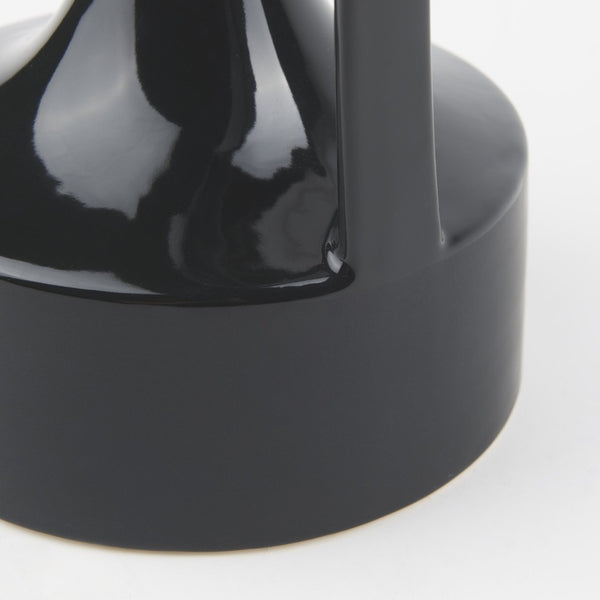 Mercana Burton Contemporary Ceramic Jug Vase with Dual Finish for Modern Farmhouse and Minimalist Decor Glossy & Matte Black Ceramic | 10H 69980