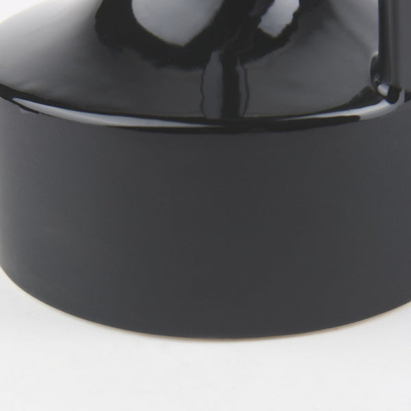Mercana Burton Contemporary Ceramic Jug Vase with Dual Finish for Modern Farmhouse and Minimalist Decor Glossy & Matte Black Ceramic | 10H 69980