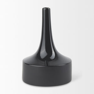 Mercana Burton Contemporary Ceramic Jug Vase with Dual Finish for Modern Farmhouse and Minimalist Decor Glossy & Matte Black Ceramic | 11.6H 69981