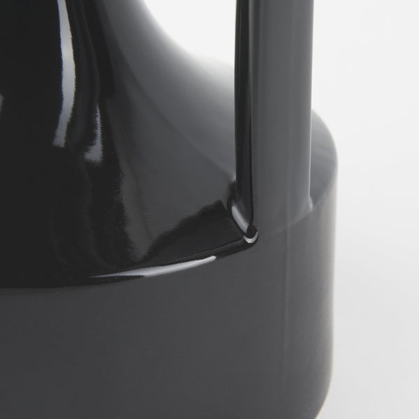 Mercana Burton Contemporary Ceramic Jug Vase with Dual Finish for Modern Farmhouse and Minimalist Decor Glossy & Matte Black Ceramic | 11.6H 69981
