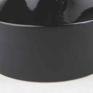 Mercana Burton Contemporary Ceramic Jug Vase with Dual Finish for Modern Farmhouse and Minimalist Decor Glossy & Matte Black Ceramic | 11.6H 69981