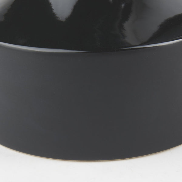 Mercana Burton Contemporary Ceramic Jug Vase with Dual Finish for Modern Farmhouse and Minimalist Decor Glossy & Matte Black Ceramic | 11.6H 69981