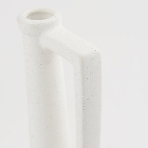 Mercana Burton Small Ceramic Jug Vase in Textured Matte White - Perfect for Boho, Coastal, and Farmhouse Decor Off-white Sandy Textured Ceramic | 10H 69983