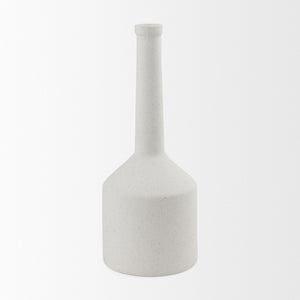 Mercana Burton Small Ceramic Jug Vase in Textured Matte White - Perfect for Boho, Coastal, and Farmhouse Decor Off-white Sandy Textured Ceramic | 11.6H 69984