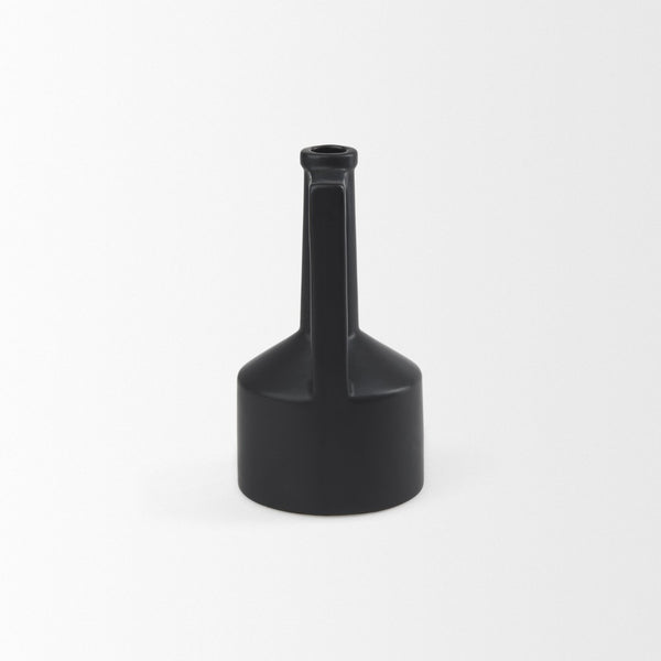 Mercana Burton Small Jug Vase - Sleek Ceramic Design for Modern & Rustic Decor, Perfect for Any Space Matte Black Ceramic | 8.3H 69985