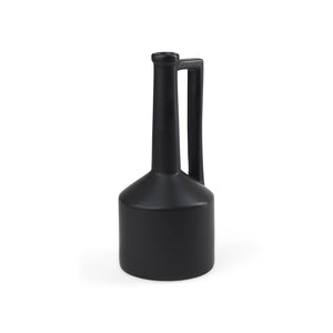 Mercana Burton Small Jug Vase - Sleek Ceramic Design for Modern & Rustic Decor, Perfect for Any Space Matte Black Ceramic | 10H 69986
