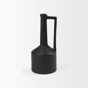 Mercana Burton Small Jug Vase - Sleek Ceramic Design for Modern & Rustic Decor, Perfect for Any Space Matte Black Ceramic | 10H 69986