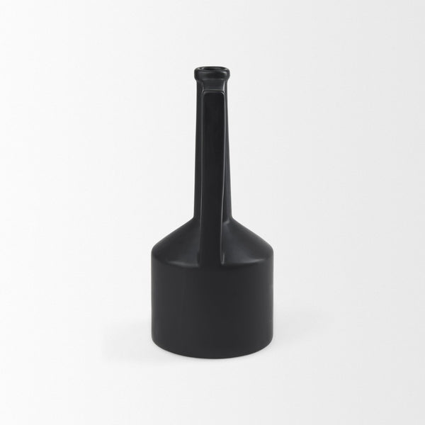 Mercana Burton Small Jug Vase - Sleek Ceramic Design for Modern & Rustic Decor, Perfect for Any Space Matte Black Ceramic | 10H 69986