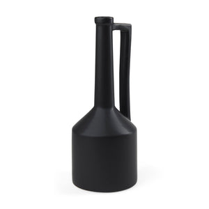 Mercana Burton Small Jug Vase - Sleek Ceramic Design for Modern & Rustic Decor, Perfect for Any Space Matte Black Ceramic | 11.6H 69987