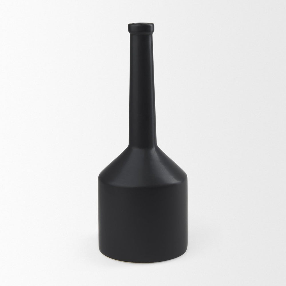 Mercana Burton Small Jug Vase - Sleek Ceramic Design for Modern & Rustic Decor, Perfect for Any Space Matte Black Ceramic | 11.6H 69987