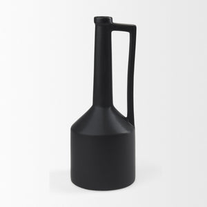 Mercana Burton Small Jug Vase - Sleek Ceramic Design for Modern & Rustic Decor, Perfect for Any Space Matte Black Ceramic | 11.6H 69987