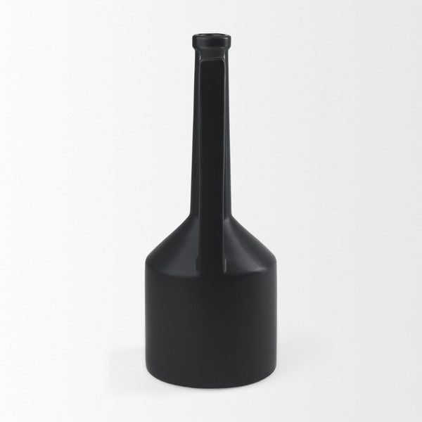 Mercana Burton Small Jug Vase - Sleek Ceramic Design for Modern & Rustic Decor, Perfect for Any Space Matte Black Ceramic | 11.6H 69987