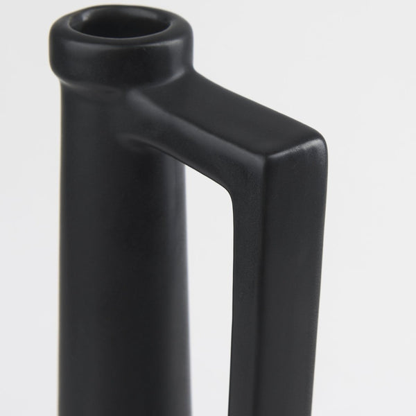Mercana Burton Small Jug Vase - Sleek Ceramic Design for Modern & Rustic Decor, Perfect for Any Space Matte Black Ceramic | 11.6H 69987