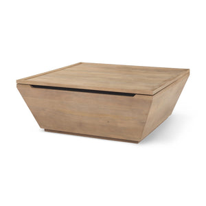Mercana Wyatt Modern Angular Coffee Table - Solid Wood, Sculptural Design for Stylish Living Room Decor 69932