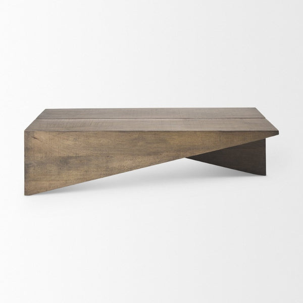 Mercana West Solid Mango Wood Angled Coffee Table - Rustic Charm Meets Modern Design for Your Living Space 69781