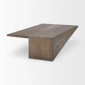 Mercana West Solid Mango Wood Angled Coffee Table - Rustic Charm Meets Modern Design for Your Living Space 69781