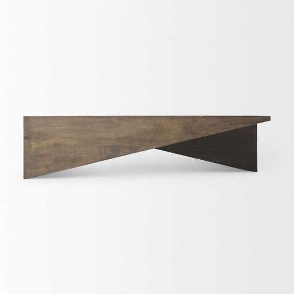 Mercana West Solid Mango Wood Angled Coffee Table - Rustic Charm Meets Modern Design for Your Living Space 69781