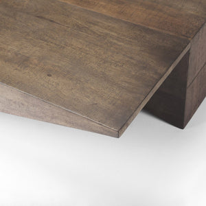 Mercana West Solid Mango Wood Angled Coffee Table - Rustic Charm Meets Modern Design for Your Living Space 69781