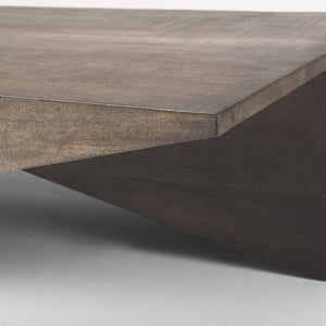 Mercana West Solid Mango Wood Angled Coffee Table - Rustic Charm Meets Modern Design for Your Living Space 69781