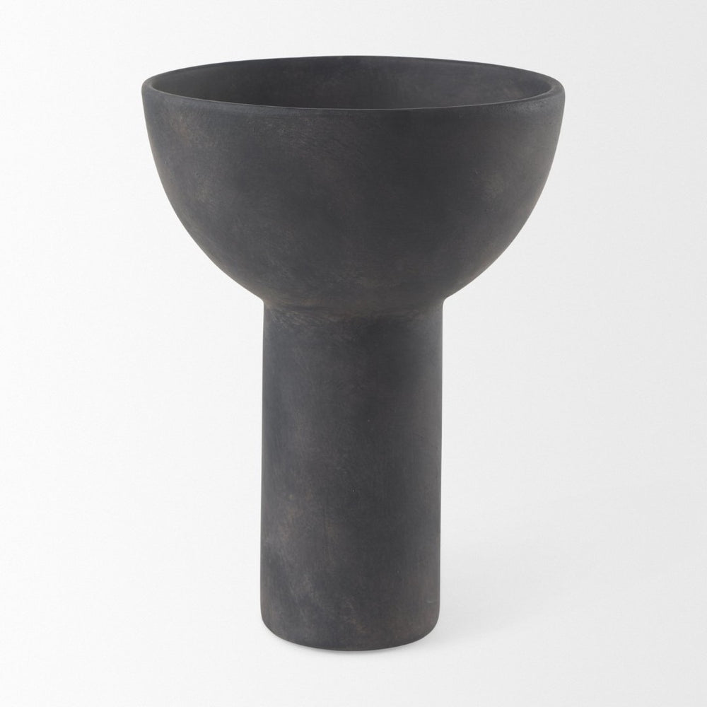 Mercana Sariah Decorative Vase - Matte Black Ceramic Accent for Modern and Rustic Home Décor Displays 69792