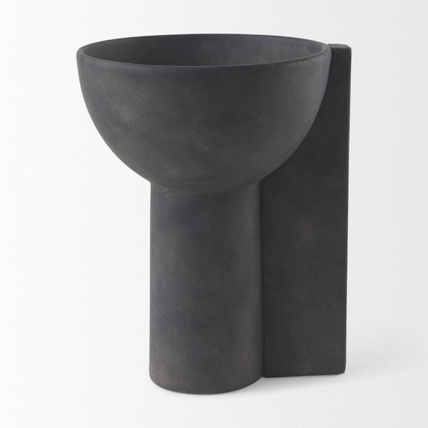Mercana Sariah Decorative Vase - Matte Black Ceramic Accent for Modern and Rustic Home Décor Displays 69792