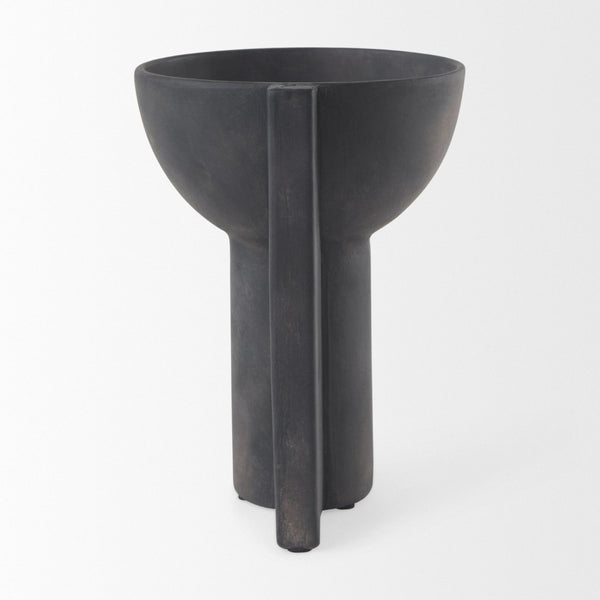 Mercana Sariah Decorative Vase - Matte Black Ceramic Accent for Modern and Rustic Home Décor Displays 69792