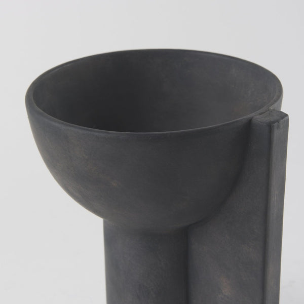 Mercana Sariah Decorative Vase - Matte Black Ceramic Accent for Modern and Rustic Home Décor Displays 69792