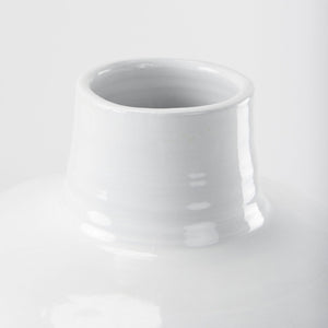 Mercana Amos Contemporary Color Blocked Ceramic Floor Vase – Sculptural Accent for Modern Spaces White and Beige Ceramic | 31.9H 69796