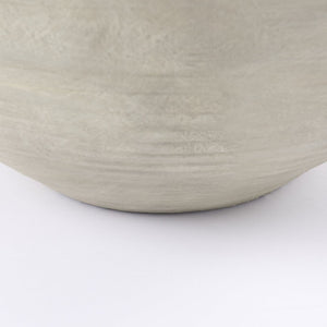 Mercana Amos Contemporary Color Blocked Ceramic Floor Vase – Sculptural Accent for Modern Spaces White and Beige Ceramic | 31.9H 69796