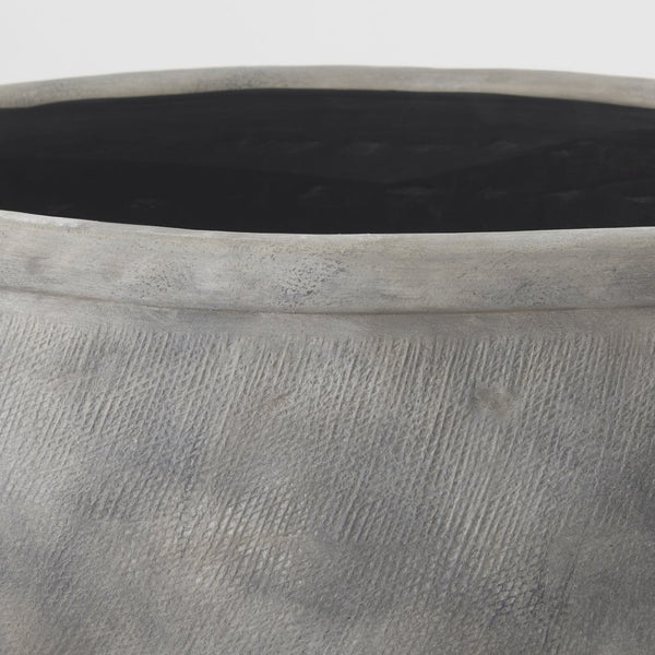 Mercana Zuma Elegant Ceramic Floor Vase with Brushed Charcoal Finish – Modern Minimalist Home Accent Piece Light Gray Ceramic | 24.4H 69797