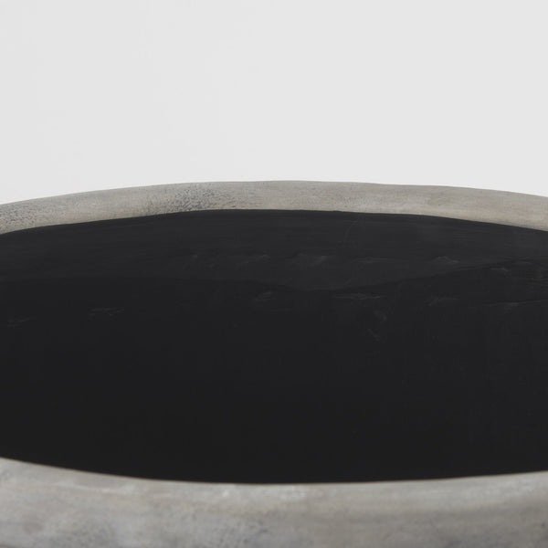 Mercana Zuma Elegant Ceramic Floor Vase with Brushed Charcoal Finish – Modern Minimalist Home Accent Piece Light Gray Ceramic | 24.4H 69797