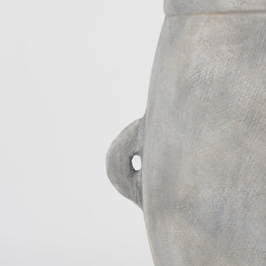 Mercana Zuma Elegant Ceramic Floor Vase with Brushed Charcoal Finish – Modern Minimalist Home Accent Piece Light Gray Ceramic | 24.4H 69797