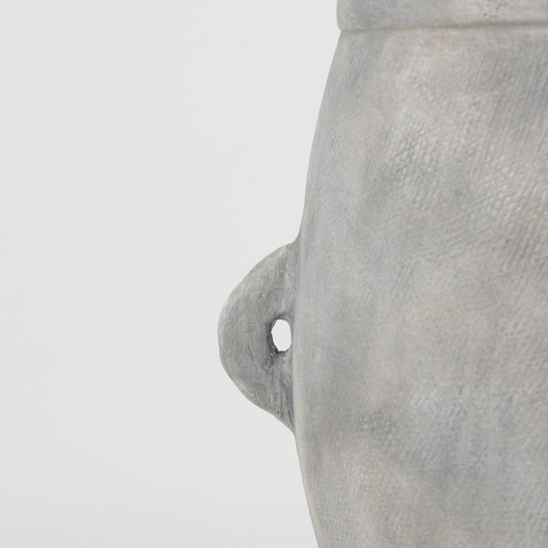 Mercana Zuma Elegant Ceramic Floor Vase with Brushed Charcoal Finish – Modern Minimalist Home Accent Piece Light Gray Ceramic | 24.4H 69797