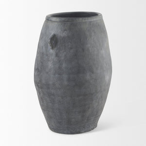 Mercana Zuma Elegant Ceramic Floor Vase with Brushed Charcoal Finish – Modern Minimalist Home Accent Piece Dark Gray Ceramic | 31.9H 69798