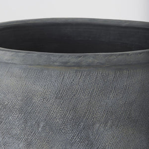 Mercana Zuma Elegant Ceramic Floor Vase with Brushed Charcoal Finish – Modern Minimalist Home Accent Piece Dark Gray Ceramic | 31.9H 69798