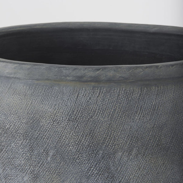 Mercana Zuma Elegant Ceramic Floor Vase with Brushed Charcoal Finish – Modern Minimalist Home Accent Piece Dark Gray Ceramic | 31.9H 69798