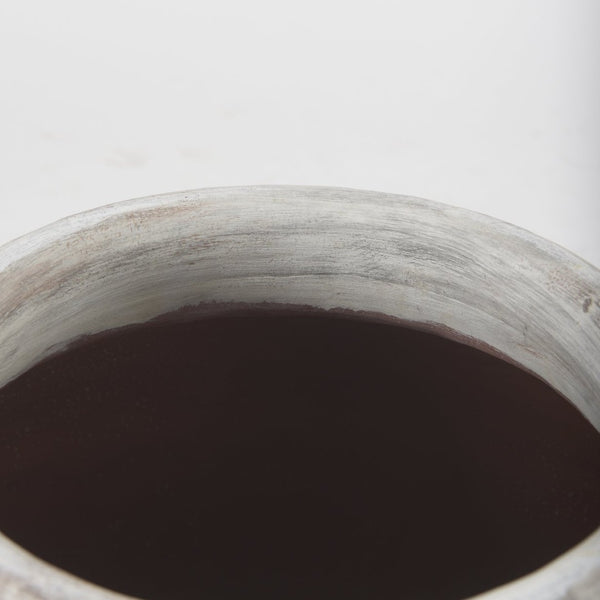 Mercana Misha Sculptural Floor Vase with Textured Base, Timeless Design for Modern or Coastal Interiors Cream Ceramic | 16.1H 69799