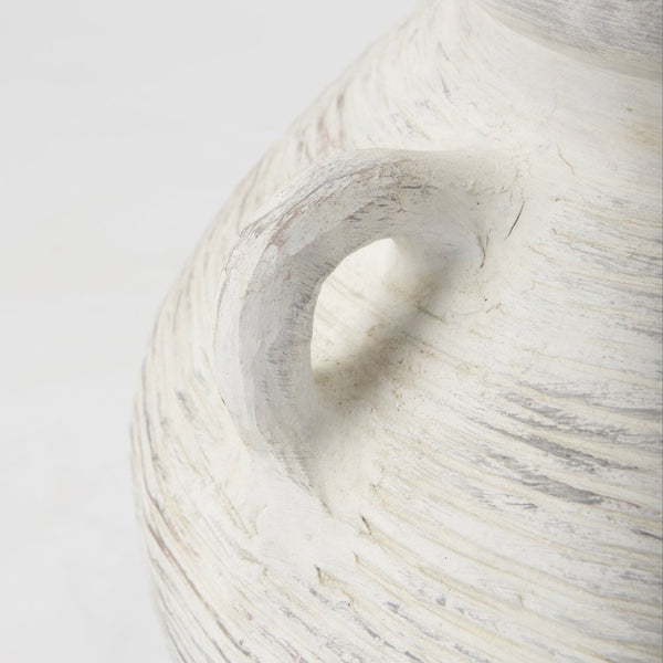 Mercana Misha Sculptural Floor Vase with Textured Base, Timeless Design for Modern or Coastal Interiors Cream Ceramic | 16.1H 69799