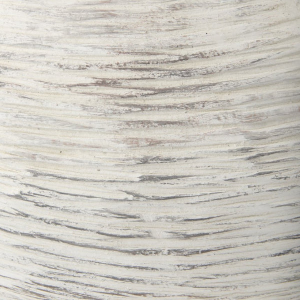 Mercana Misha Sculptural Floor Vase with Textured Base, Timeless Design for Modern or Coastal Interiors Cream Ceramic | 16.1H 69799