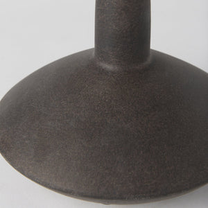 Mercana Rylee Sculptural Ceramic Vase - Modern Matte Finish for Stylish Home Décor and Versatile Arrangements Dark Brown Ceramic | 6.9H 69801