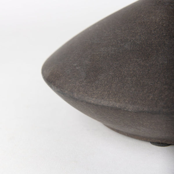 Mercana Rylee Sculptural Ceramic Vase - Modern Matte Finish for Stylish Home Décor and Versatile Arrangements Dark Brown Ceramic | 6.9H 69801